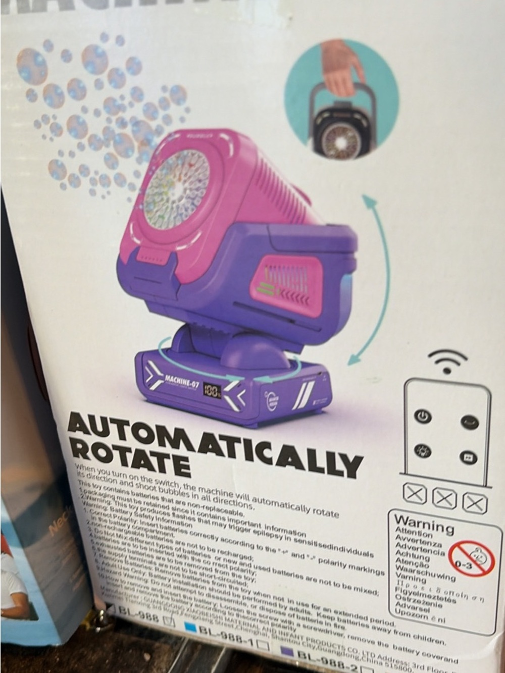 Kids super Bubble Machine Speaker - rotating